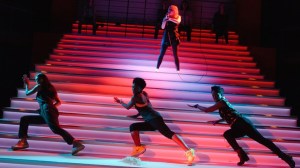 Performing on Bunny Christie's set for Blurred Lines