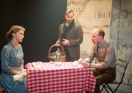 The Grand Tour 4 Zoë Doano (Marianne)  Alastair Brookshaw (Jacobowsky) Nic Kyle (The Colonel) photo Annabel Vere